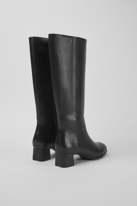 Katie Black Leather Boots With Heels Exclusive Camper
