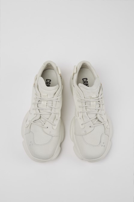 Exclusive Camper Karst White Non-Dyed Leather Sneakers For Women