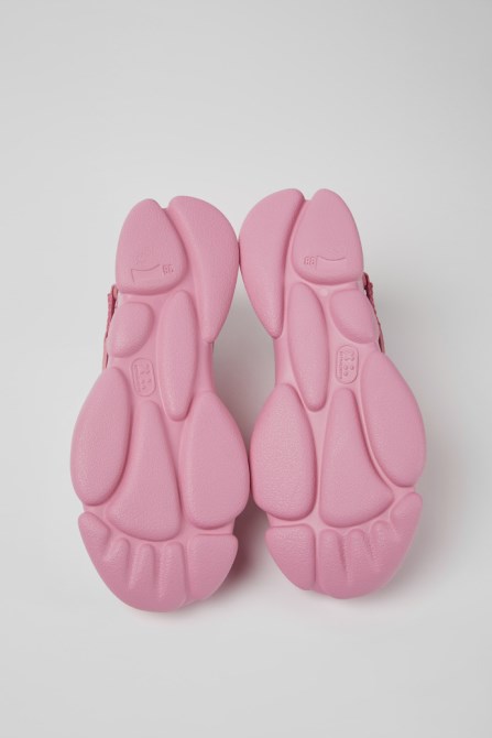 Karst Pink Leather And Textile Sneakers For Women Camper New Arrivals