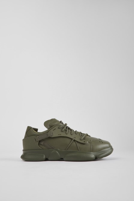 Exclusive Camper Karst Green Leather And Textile Sneakers For Women