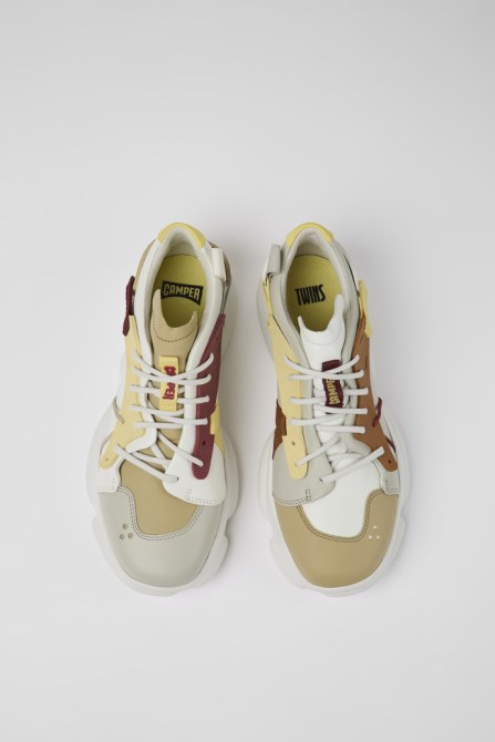 Twins Multicolored Leather And Textile Sneakers For Women Camper New Arrivals