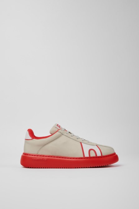 Runner K21 Gray And Red Textile And Nubuck Sneakers For Women Camper New Arrivals