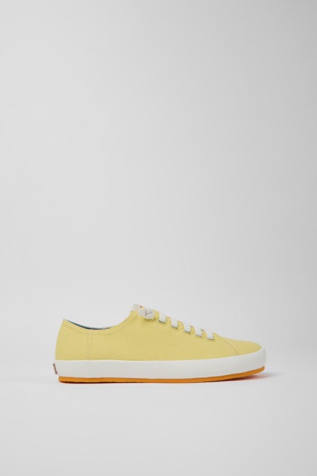 Camper Design Peu Rambla Yellow Textile Sneakers For Women
