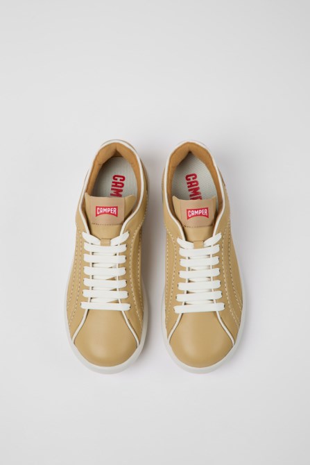 Exclusive Camper Pelotas Xlite Beige Leather Sneakers For Women