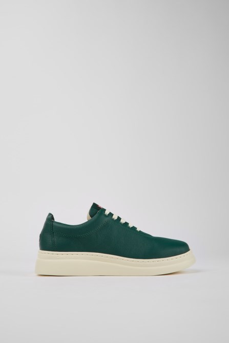 Runner Up Green Leather Sneakers For Women Camper New Arrivals