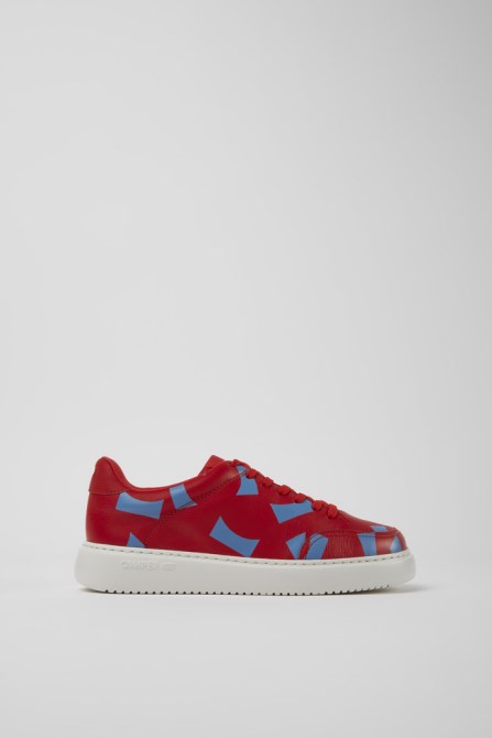 Runner K21 Red And Blue Printed Leather Sneakers For Women Exclusive Camper