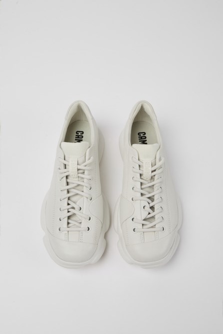 Camper Karst White Leather Shoes For Women New Arrivals