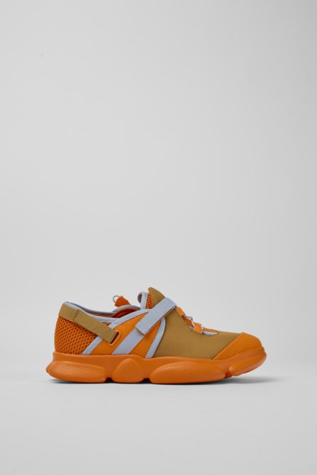 Karst Orange And Brown Textile Shoes For Women Exclusive Camper