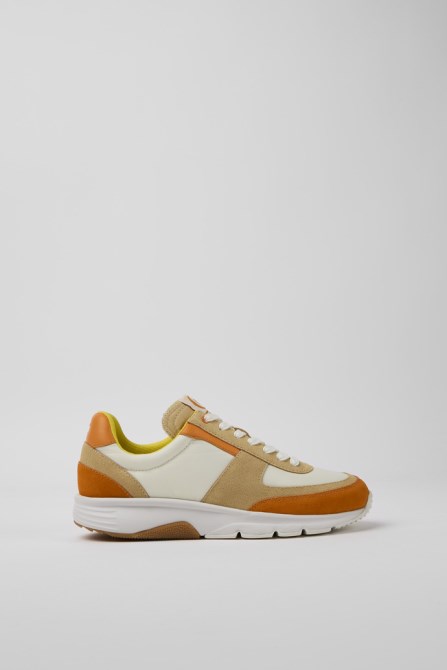 Drift White Beige And Orange Nubuck Sneakers For Women Camper New Arrivals