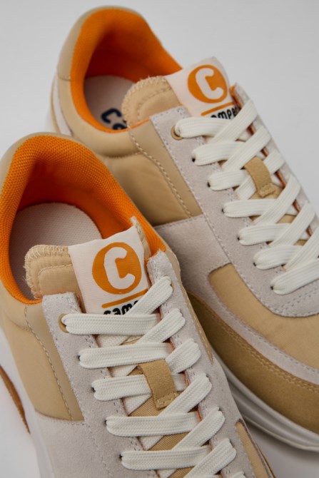 Exclusive Camper Drift Beige White And Brown Sneakers For Women