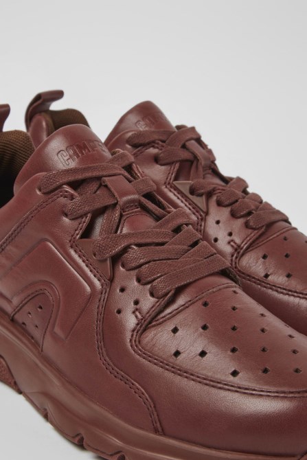 Drift Burgundy Leather Sneakers For Women Camper New Arrivals
