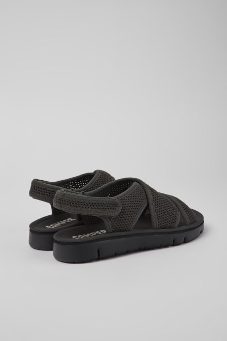Oruga Dark Gray Textile Sandals For Women Exclusive Camper