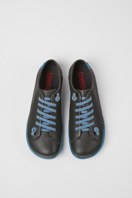 Peu Dark Gray And Blue Leather Shoes For Women Exclusive Camper