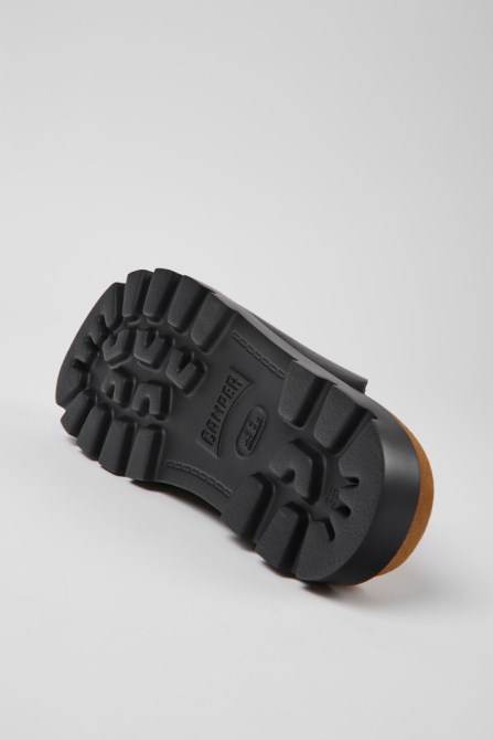 Design Brutus Sandal Black Leather Clogs For Women Camper