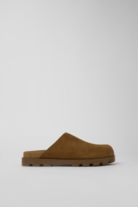 Camper Design Brutus Sandal Brown Leather Clogs For Women