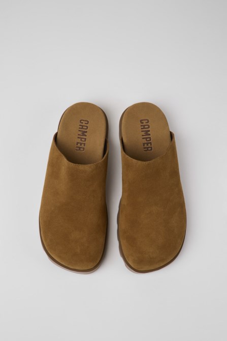 Camper Design Brutus Sandal Brown Leather Clogs For Women