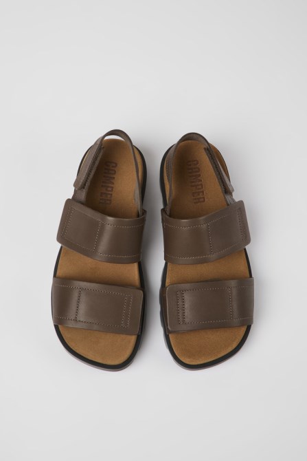 Camper Brutus Sandal Brown Leather Sandals For Women New Arrivals