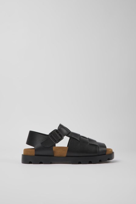 Camper Design Brutus Sandal Black Leather Sandals For Women