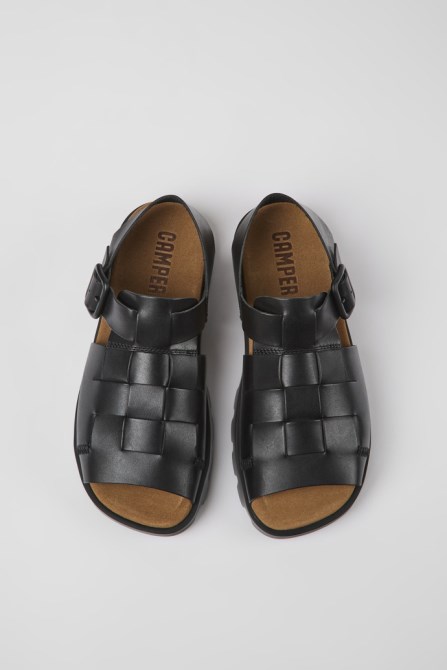 Camper Design Brutus Sandal Black Leather Sandals For Women