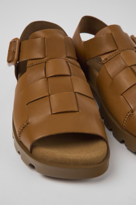 Brutus Sandal Brown Leather Sandals For Women Exclusive Camper