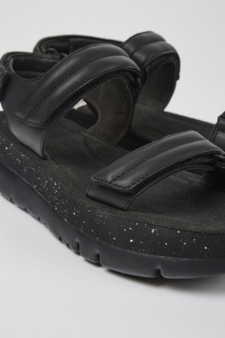 Camper Oruga Up Black Leather Sandals For Women New Arrivals