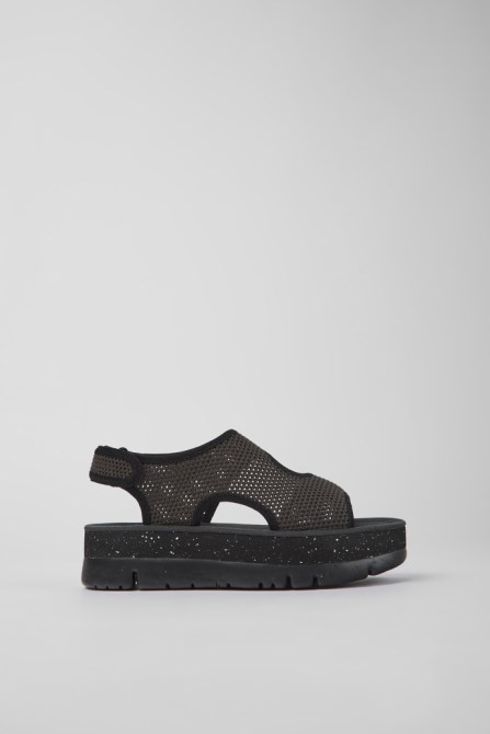 Camper Design Oruga Up Gray Textile Sandals For Women
