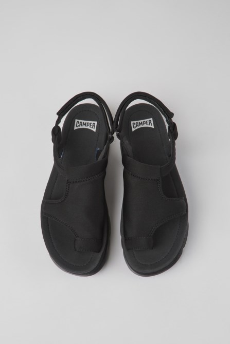 Camper Oruga Up Black Textile Sandals For Women New Arrivals