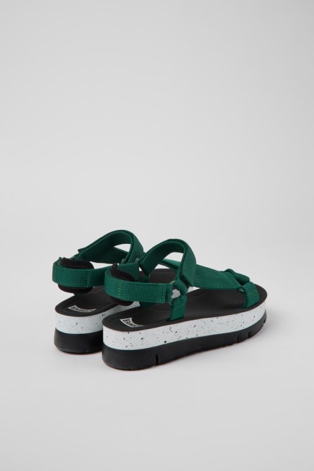 Oruga Up Green Textile Sandals For Women Exclusive Camper