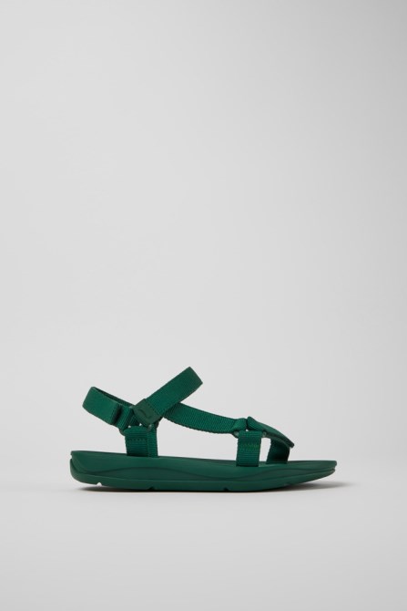 Design Match Green Textile Sandals For Women Camper