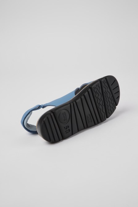 Design Oruga Blue Leather And Textile Sandals For Women Camper