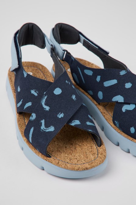 Design Oruga Multicolored Nubuck And Textile Sandals For Women Camper