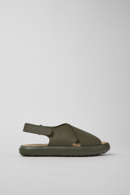 Camper Pelotas Flota Green Leather Sandals For Women New Arrivals