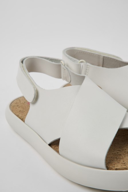 Pelotas Flota White Leather Sandals For Women Camper New Arrivals