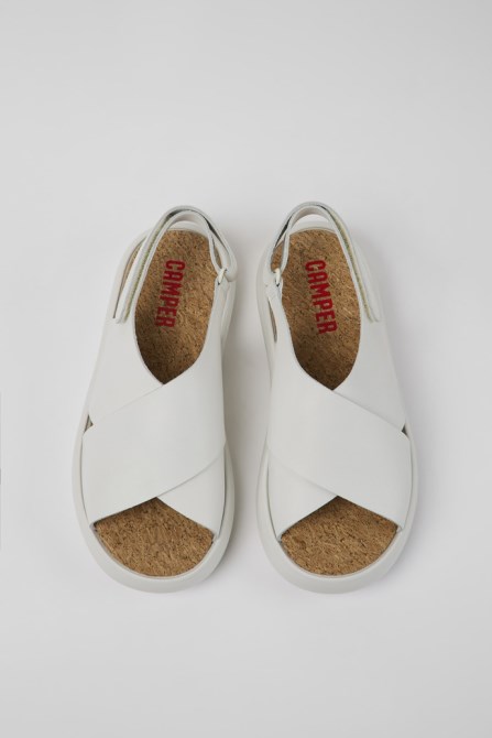 Pelotas Flota White Leather Sandals For Women Camper New Arrivals