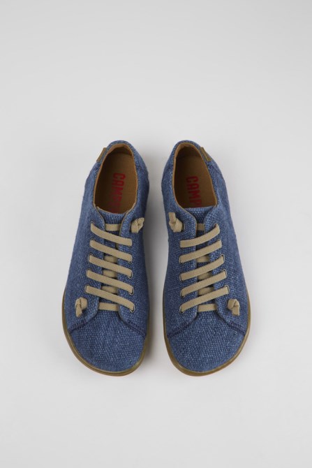 Design Peu Blue Textile Shoes For Women Camper