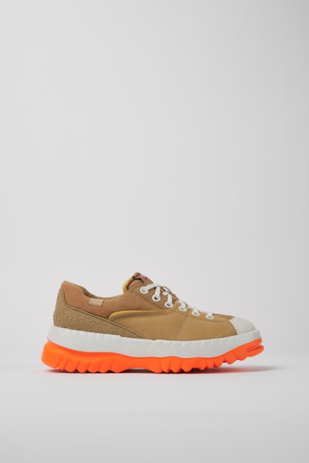 Camper Design Teix Beige And White Recycled Textile Shoes For Women