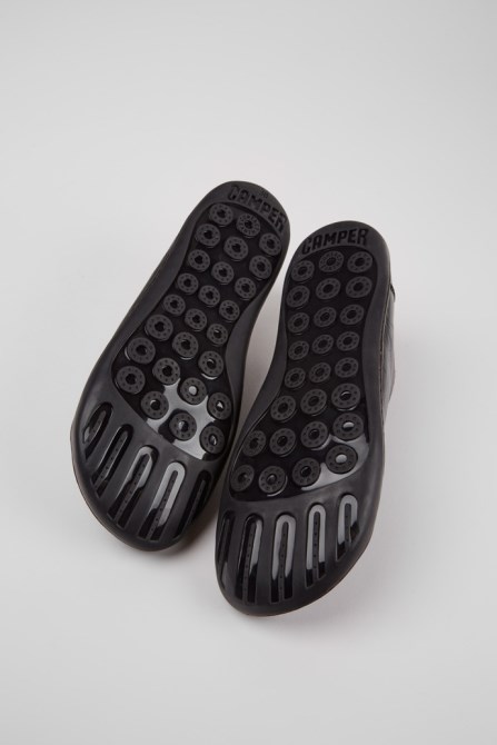 Twins Black Leather And Wool Shoes For Women Camper New Arrivals
