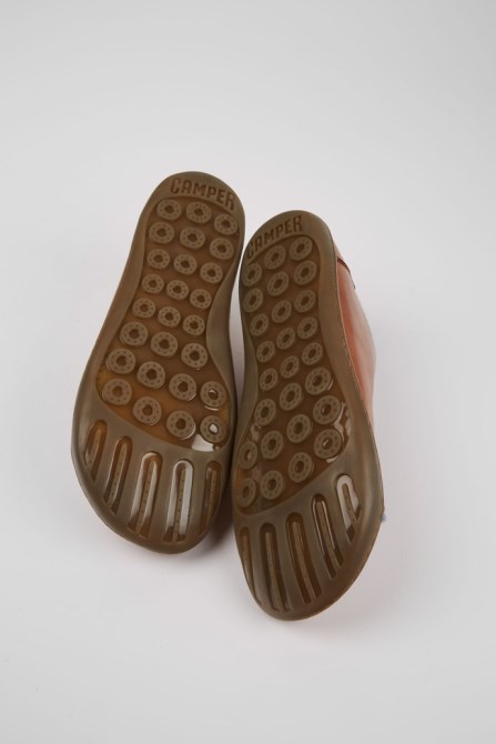 Camper Design Twins Brown And Blue Leather Shoes For Women