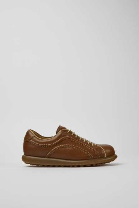 Camper Design Pelotas Brown Leather Sneakers For Women