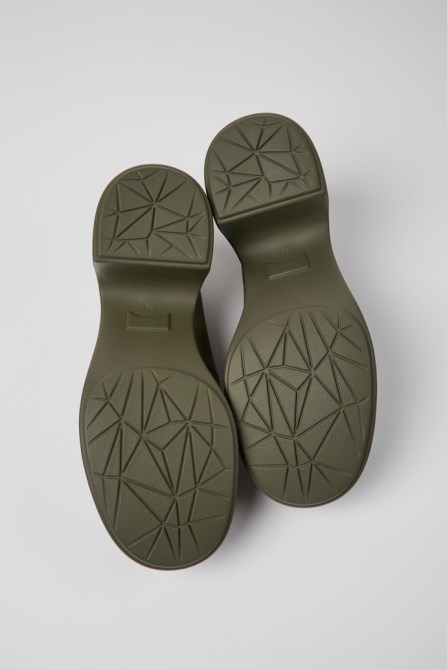 Camper Thelma Green Leather Shoes For Women New Arrivals