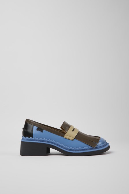 Twins Multicolored Leather Loafers For Women Exclusive Camper