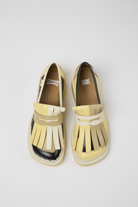 Design Twins Multicolored Leather Loafers For Women Camper