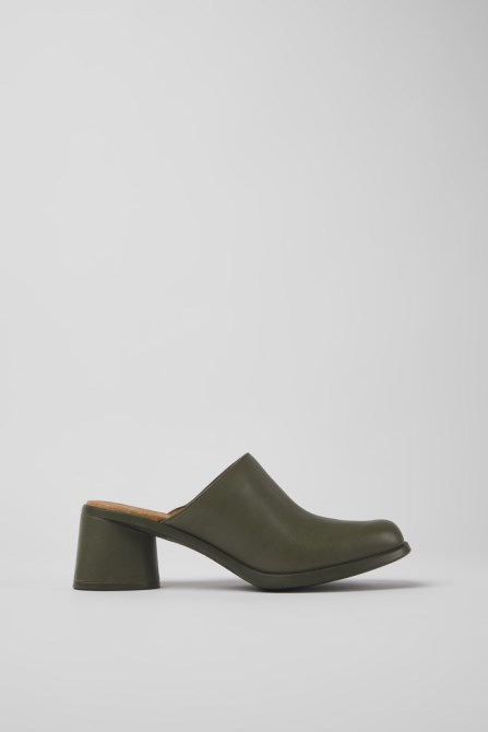 Kiara Green Leather Mules For Women Camper New Arrivals