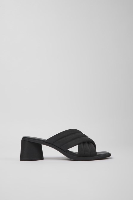 Camper Design Kiara Black Textile Sandals For Women