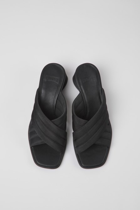 Camper Design Kiara Black Textile Sandals For Women