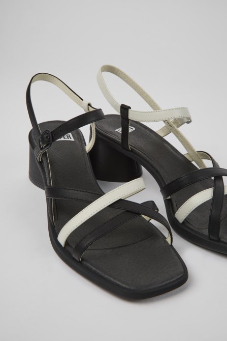 Exclusive Camper Twins Black And White Leather Sandals For Women