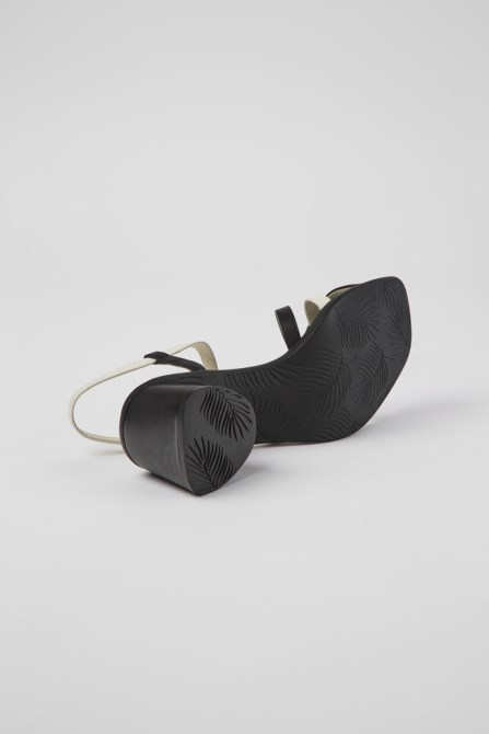 Exclusive Camper Twins Black And White Leather Sandals For Women