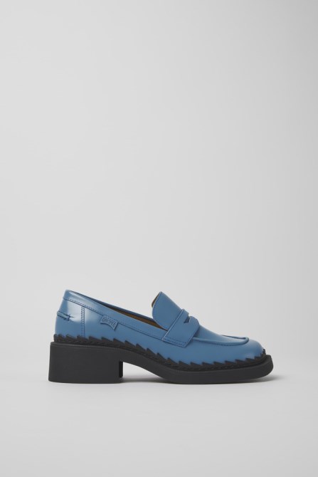 Taylor Blue Leather Loafers For Women Exclusive Camper