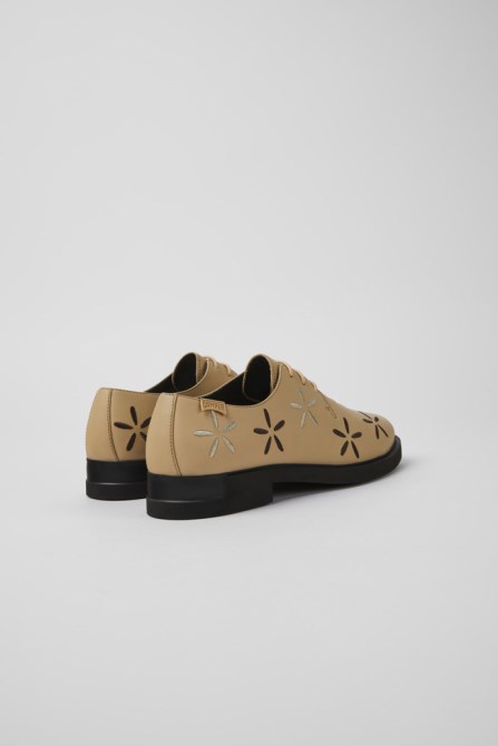 Exclusive Camper Twins Beige Leather Shoes For Women