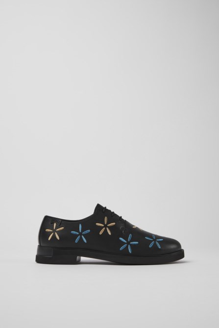 Camper Twins Black Leather Shoes For Women New Arrivals